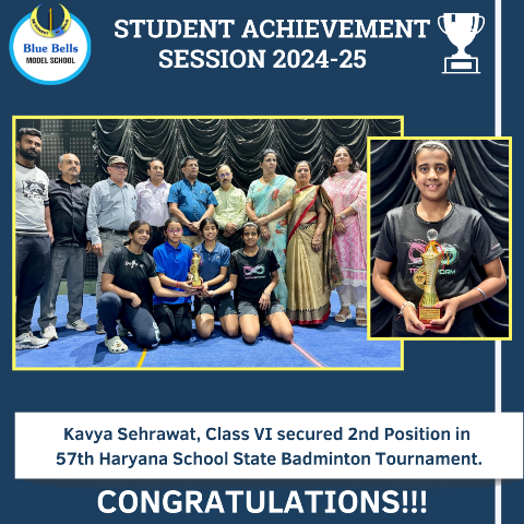 Kavya Secures 2nd Position in Haryana School State Badminton Tournament 